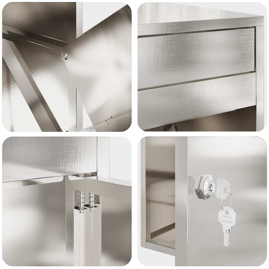 Pakket inwerp box Zwart 41 x 38 x 103 cm Roestvrij staal