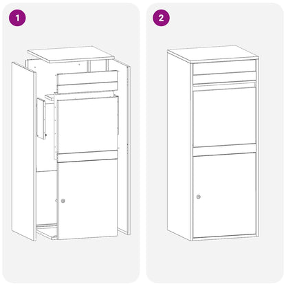 Pakket inwerp box Zwart 41 x 38 x 103 cm Roestvrij staal