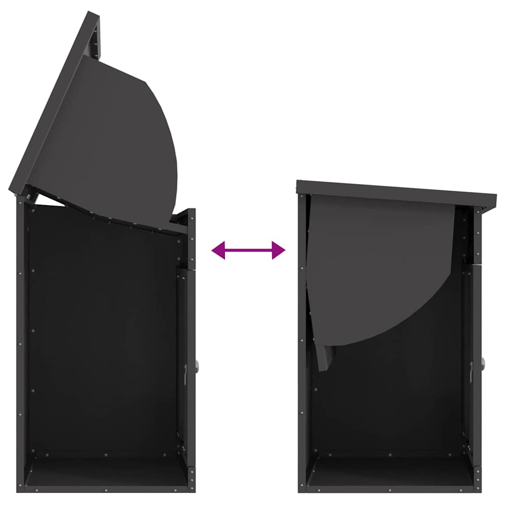 Pakket inwerp box Zwart 44 x 35 x 59 cm Staal