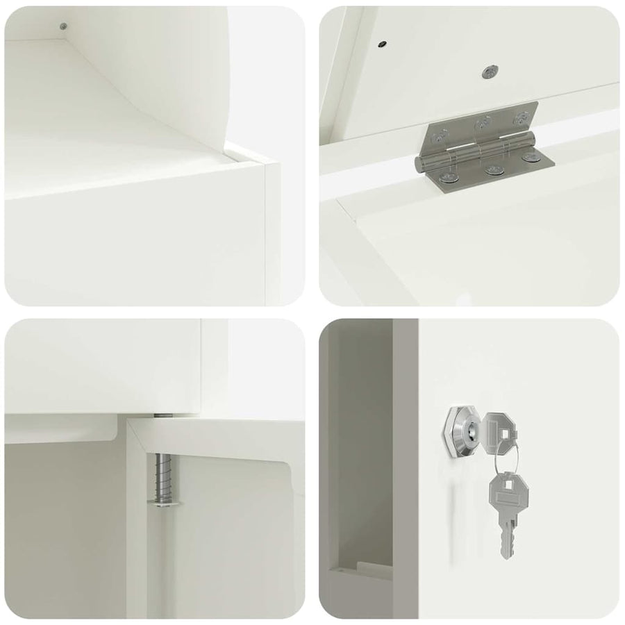 Pakket Inwerp Box Met Opslag 47,5 X 38 X 59 Cm Staal Wit