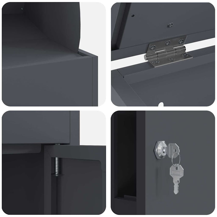 Pakket inwerp box met opslag Antraciet 47,5 x 38 x 59 cm Staal