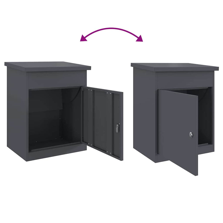Pakket inwerp box met opslag Antraciet 47,5 x 38 x 59 cm Staal