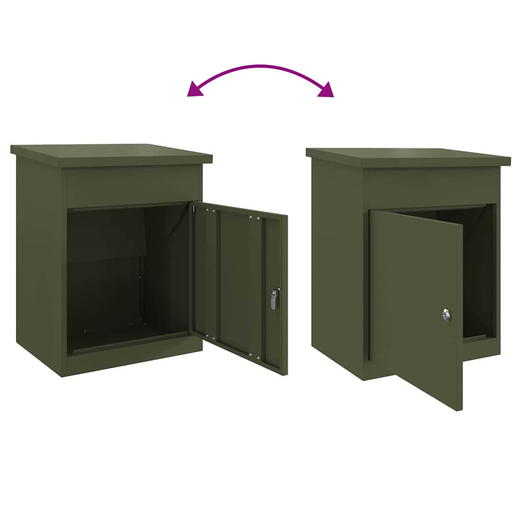 Pakket inwerp box Olijfgroen 44 x 35 x 59 cm Staal