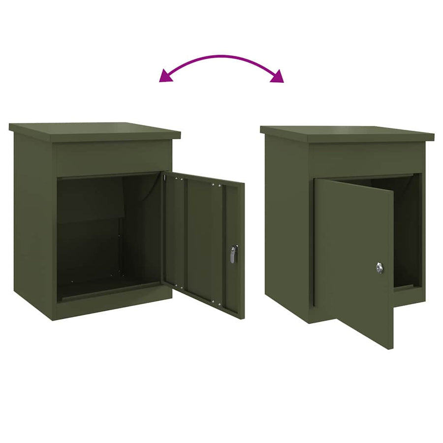 Pakket inwerp box Olijfgroen 44 x 35 x 59 cm Staal