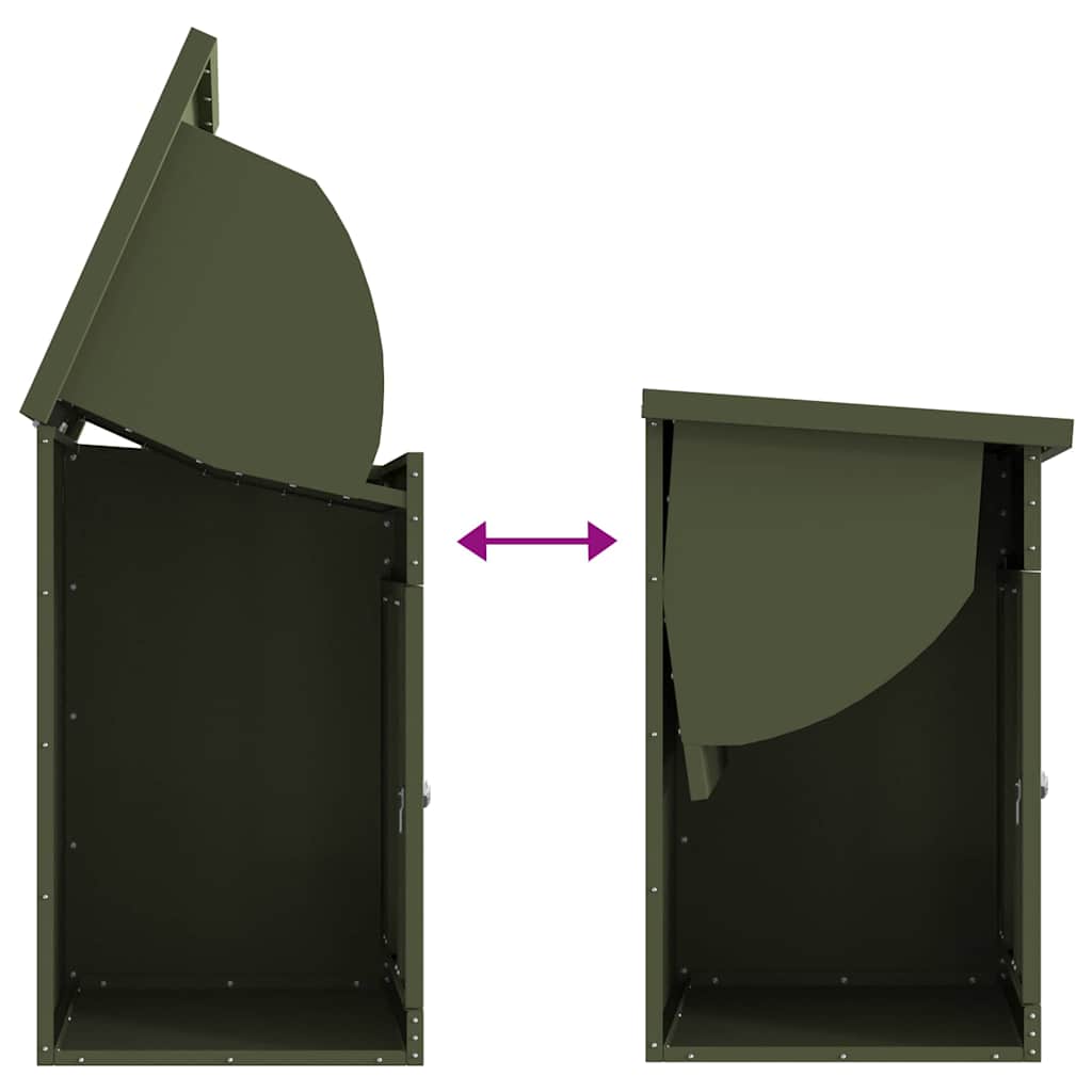Pakket inwerp box Olijfgroen 44 x 35 x 59 cm Staal