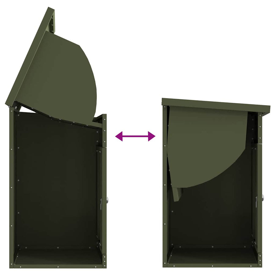 Pakket inwerp box Olijfgroen 44 x 35 x 59 cm Staal