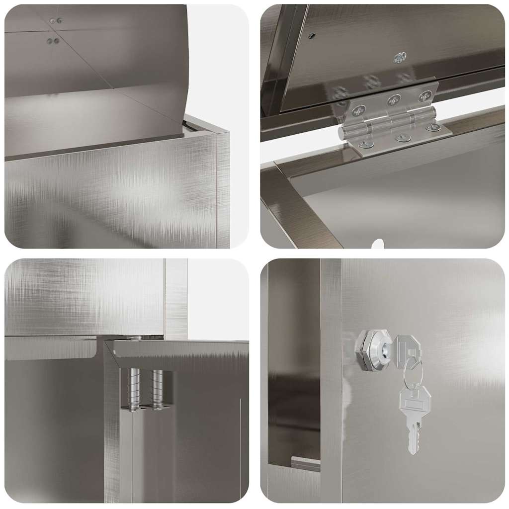 Pakket inwerp box Zwart 44 x 35 x 59 cm Roestvrij staal