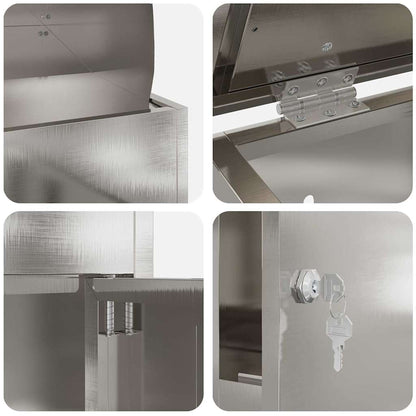 Pakket inwerp box Zwart 44 x 35 x 59 cm Roestvrij staal