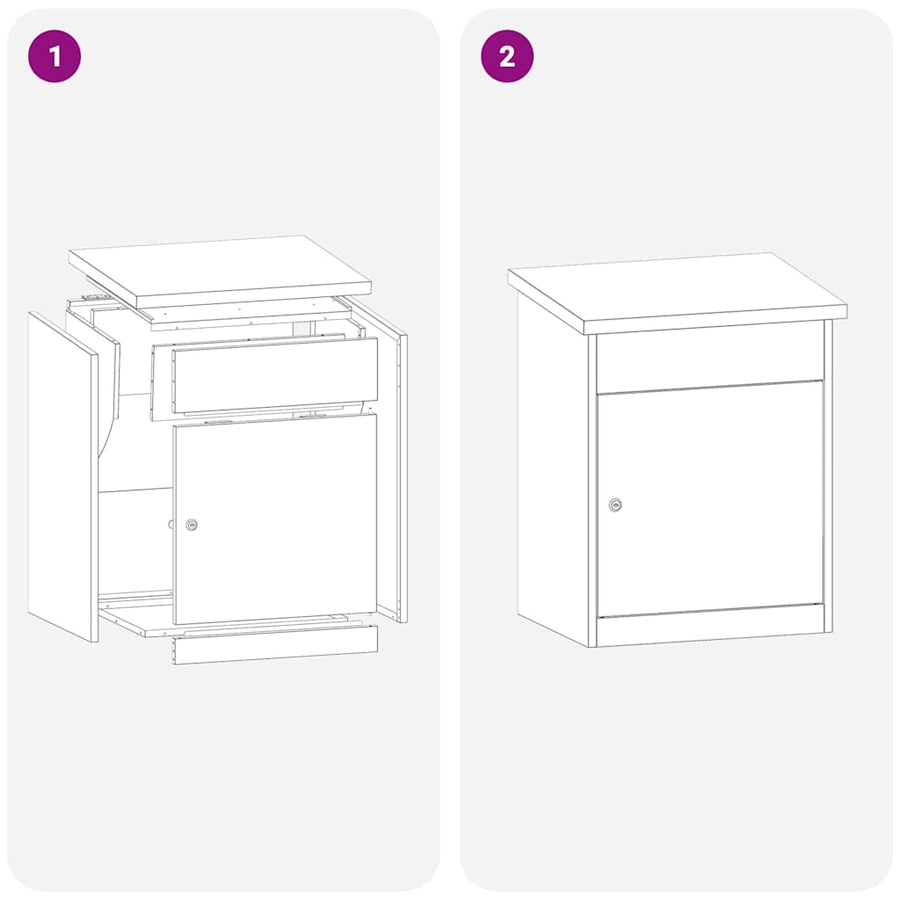 Pakket inwerp box Zwart 44 x 35 x 59 cm Roestvrij staal