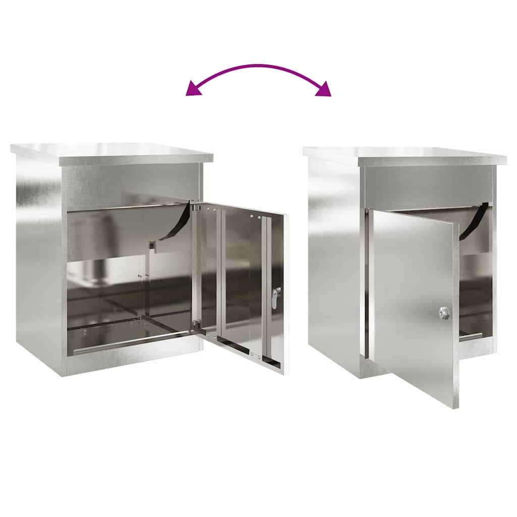 Pakket inwerp box Zwart 44 x 35 x 59 cm Roestvrij staal