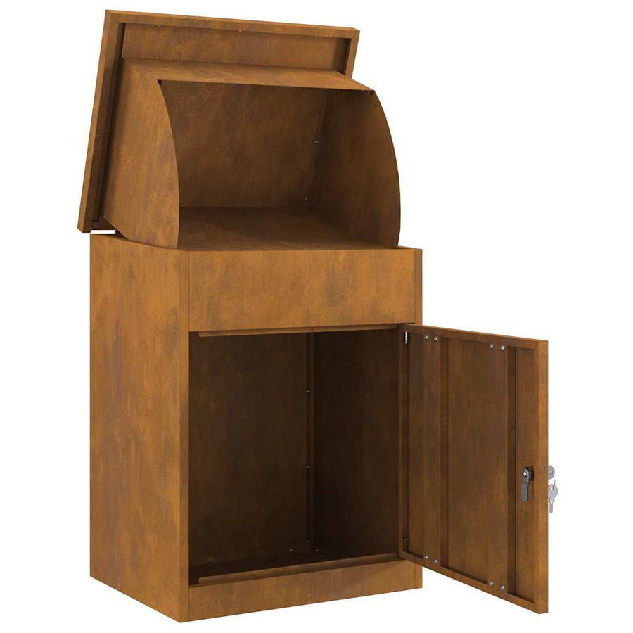 Pakket inwerp box Roestig 44 x 35 x 59 cm Cortenstaal