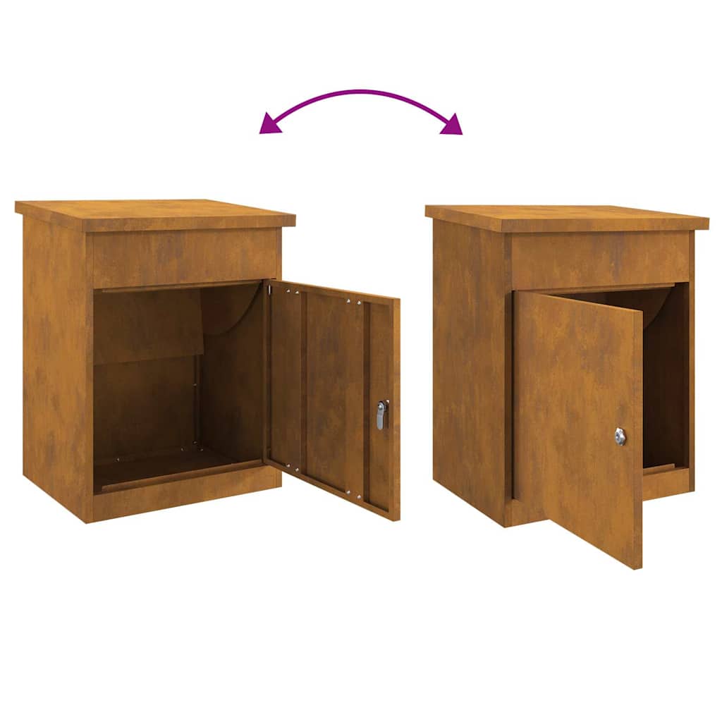 Pakket inwerp box Roestig 44 x 35 x 59 cm Cortenstaal