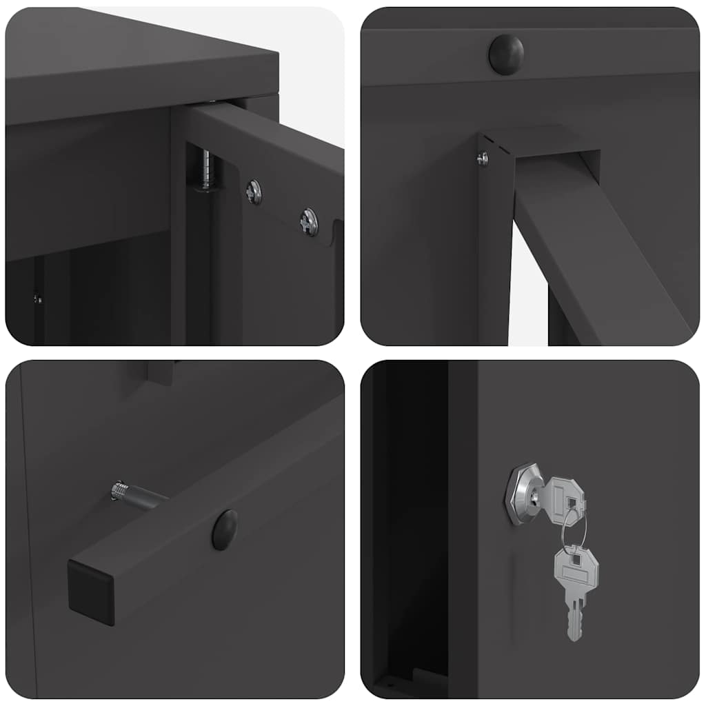 Brievenbus Zwart 30 x 23 x 55 cm Staal