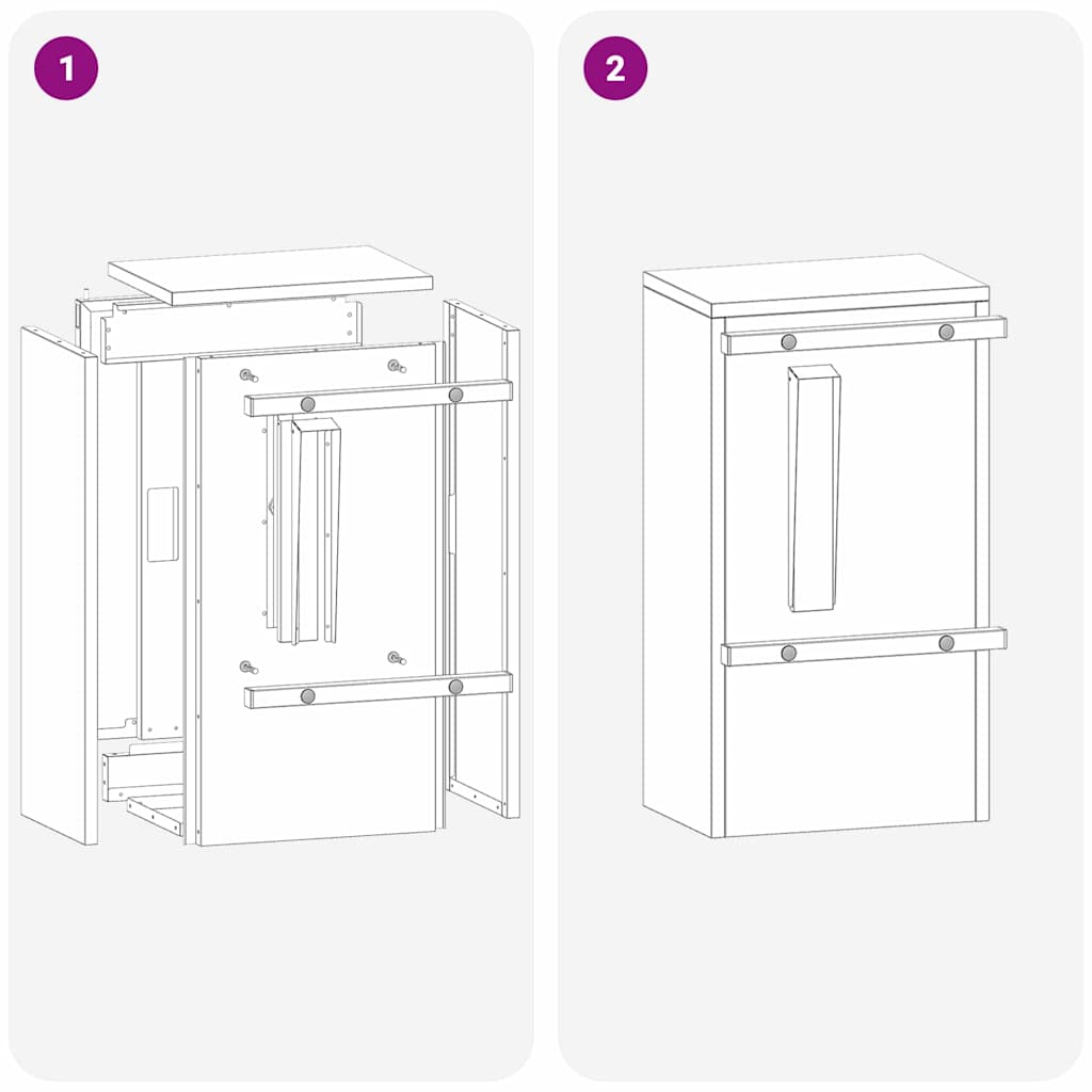 Brievenbus Zwart 30 x 23 x 55 cm Staal