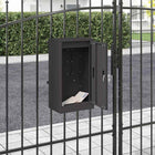 Post Box with Storage with Door Black 30 x 20 x 55 cm Steel