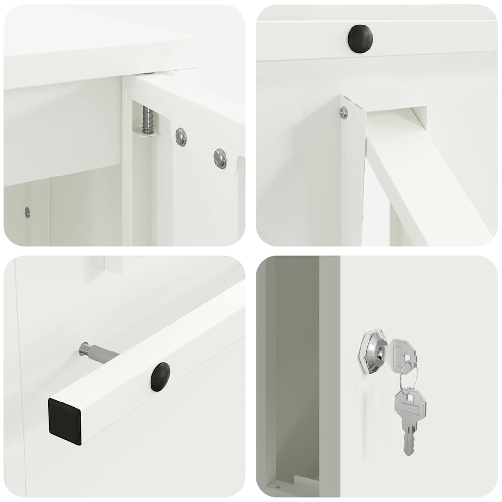 Brievenbus Wit 30 x 23 x 55 cm Staal