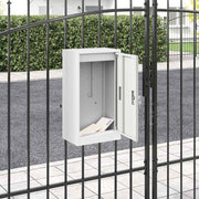 Brievenbus staal 30x23x55 cm wit
