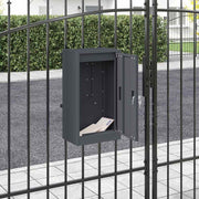 Brievenbus met slot 30x23x55 cm antraciet staal