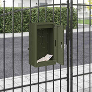 Brievenbus met slot 30x23x55 cm olijfgroen staal