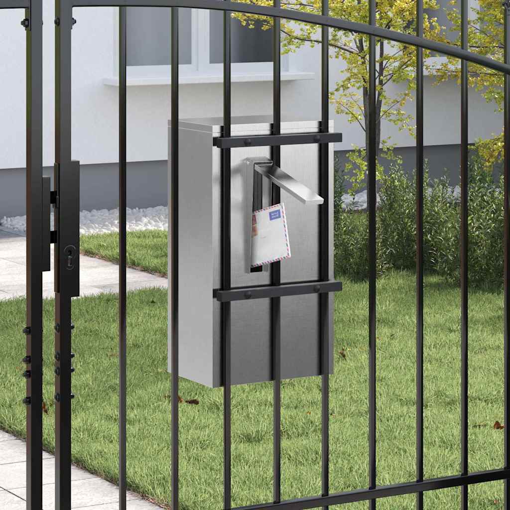 Brievenbus Zwart 30 x 23 x 55 cm Roestvrij staal