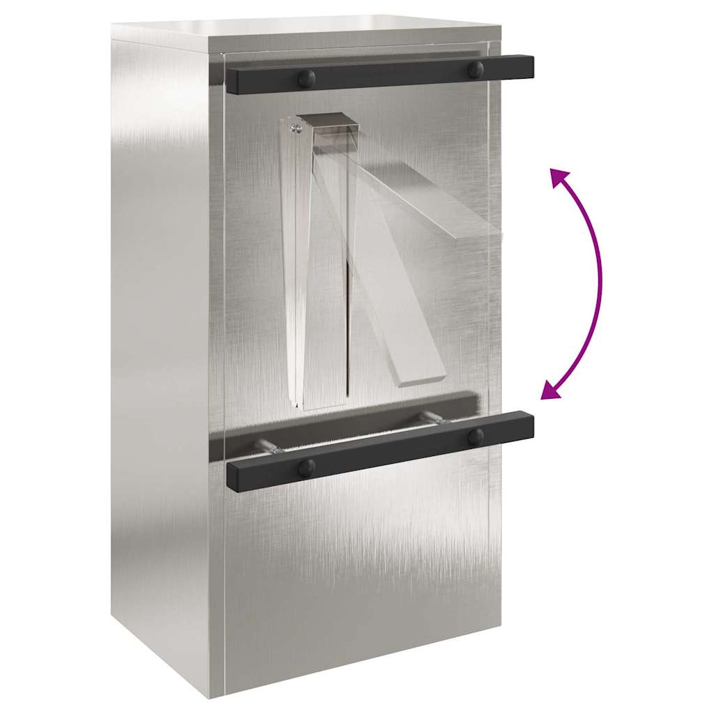 Brievenbus Zwart 30 x 23 x 55 cm Roestvrij staal