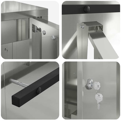 Brievenbus Zwart 30 x 23 x 55 cm Gegalvaniseerd staal