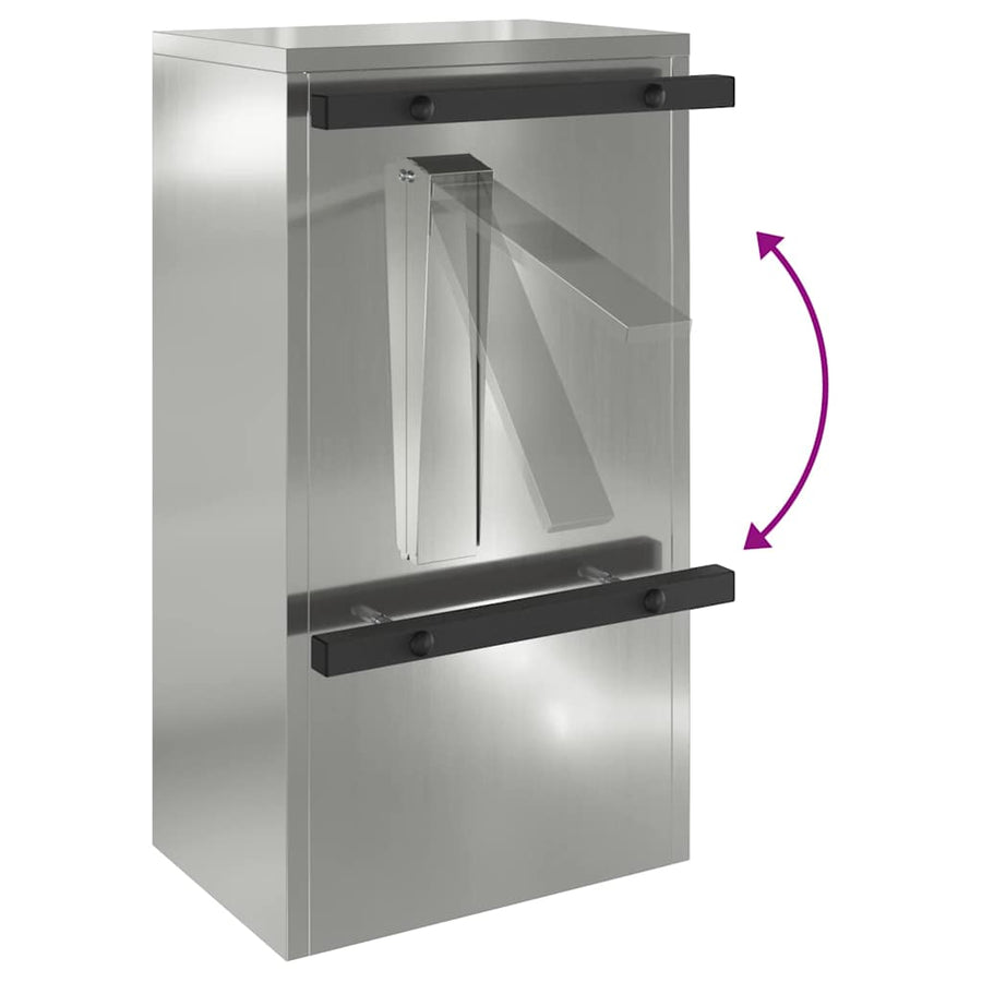 Brievenbus met slot Zwart 30 x 20 x 55 cm Gegalvaniseerd staal