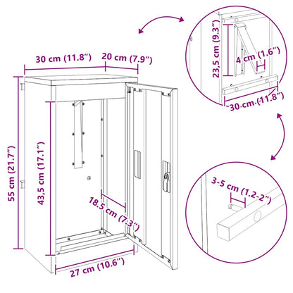 Brievenbus Zwart 30 x 23 x 55 cm Gegalvaniseerd staal