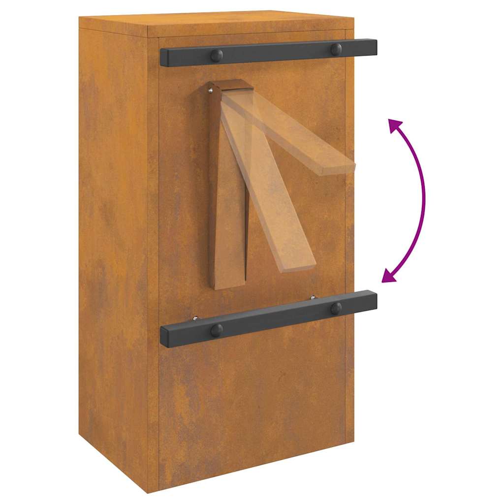 Brievenbus Roestig 30 x 23 x 55 cm Cortenstaal