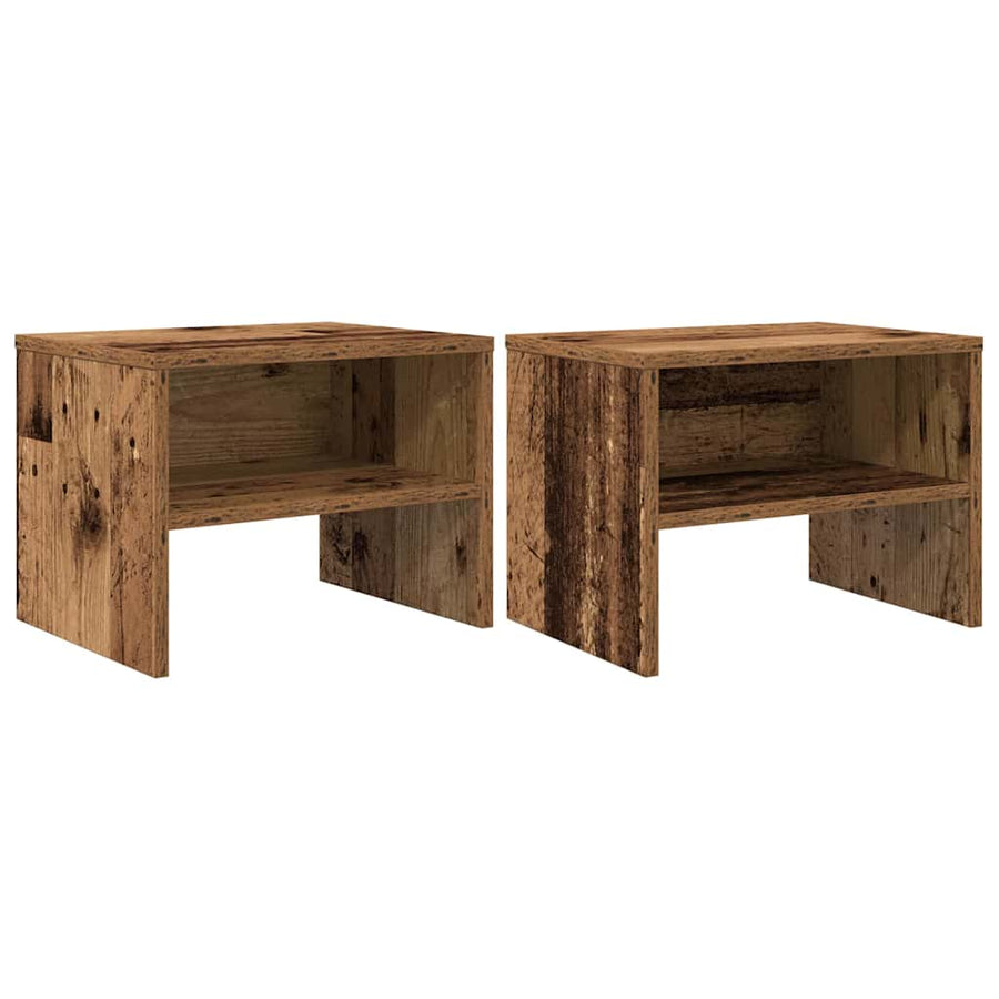 Nachtkastje 2 pcs Oud hout 40 x 30 x 30 cm Bewerkt hout