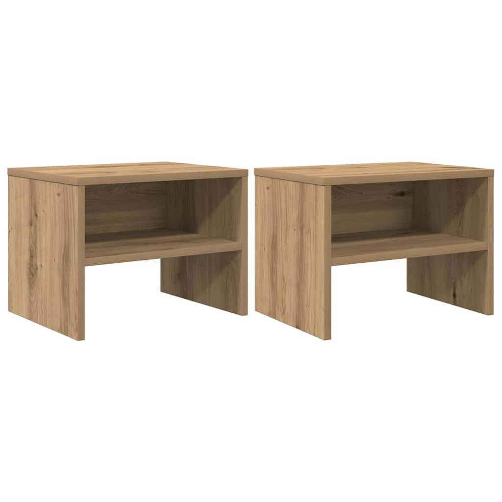 Nachtkastje 2 pcs artisanaal eikenkleurig 40 x 30 x 30 cm