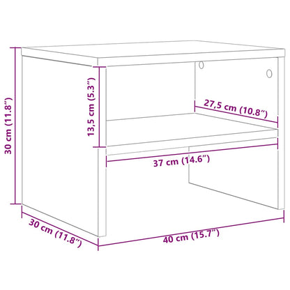 Nachtkastje 2 pcs artisanaal eikenkleurig 40 x 30 x 30 cm