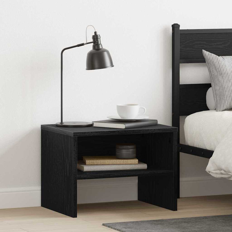 Nachtkastje 2 pcs Zwart eiken 40 x 30 x 30 cm Bewerkt hout
