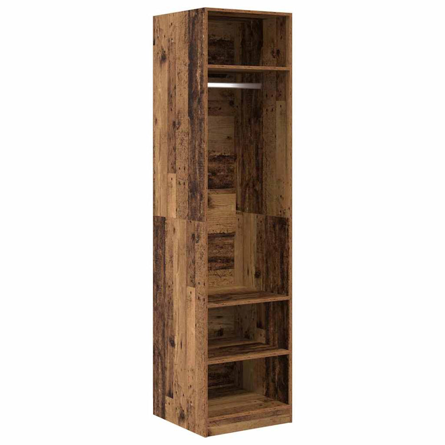Kledingkast met plank met opslag Oud hout 50 x 50 x 200 cm Bewerkt hout