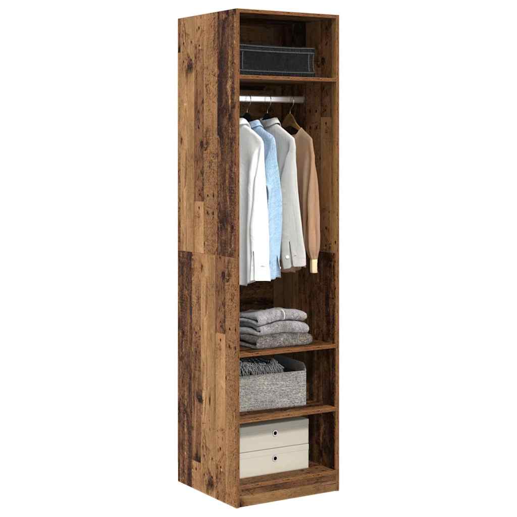 Kledingkast met plank met opslag Oud hout 50 x 50 x 200 cm Bewerkt hout