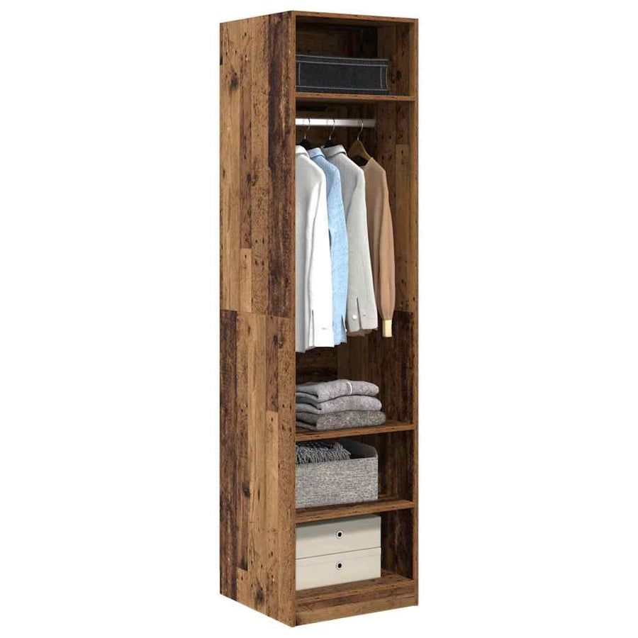Kledingkast met plank met opslag Oud hout 50 x 50 x 200 cm Bewerkt hout