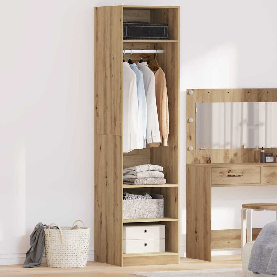 Kledingkast met plank met opslag artisanaal eikenkleurig 50 x 50 x 200 cm