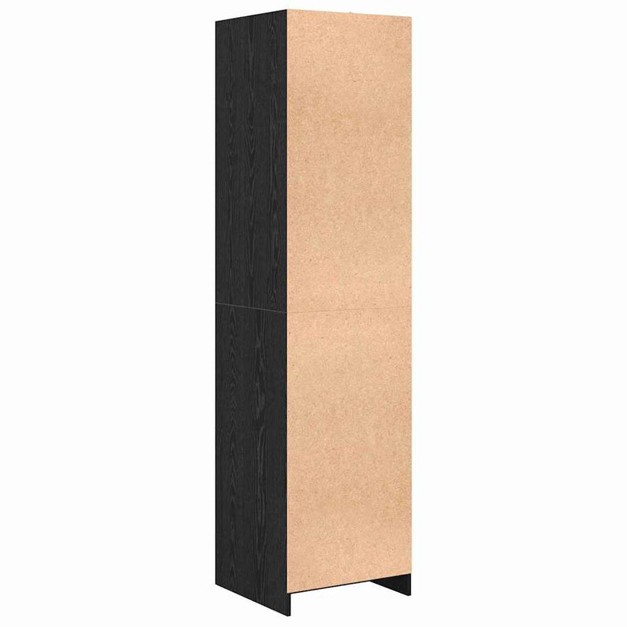Kledingkast met plank Zwart eiken 50 x 50 x 200 cm Bewerkt hout