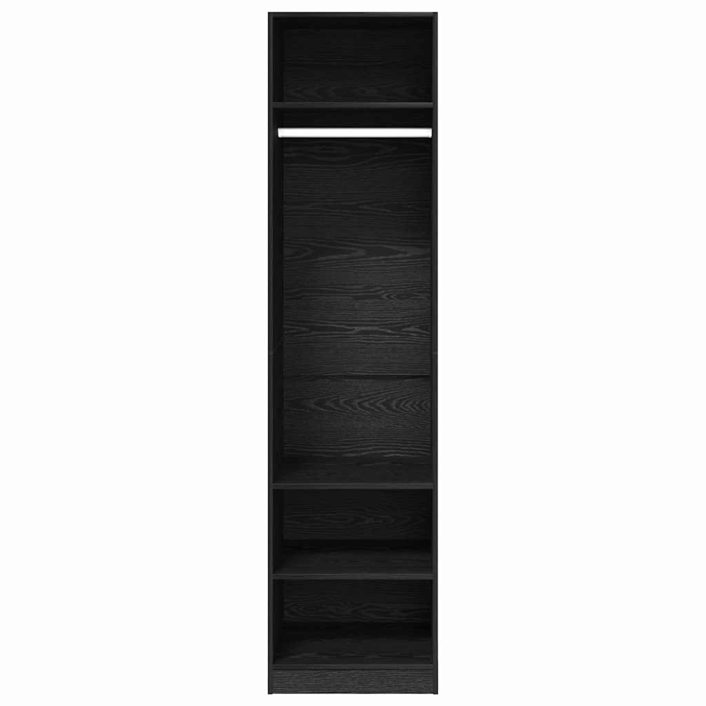 Kledingkast met plank Zwart eiken 50 x 50 x 200 cm Bewerkt hout