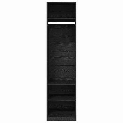 Kledingkast met plank Zwart eiken 50 x 50 x 200 cm Bewerkt hout