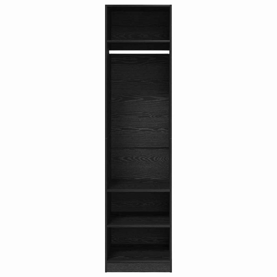 Kledingkast met plank Zwart eiken 50 x 50 x 200 cm Bewerkt hout