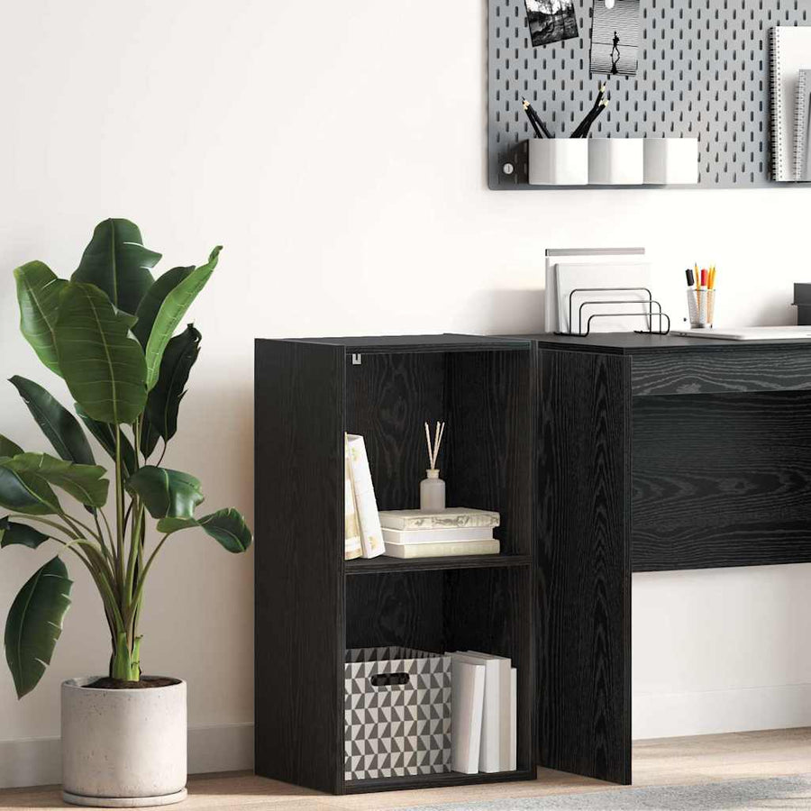 Boekenkast Zwart eiken 40 x 30 x 77 cm Bewerkt hout