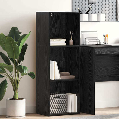 Boekenkast Zwart eiken 40 x 30 x 114 cm Bewerkt hout