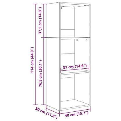 Boekenkast Zwart eiken 40 x 30 x 114 cm Bewerkt hout