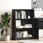 Boekenkast 80x24x109 cm zwart eiken spaanplaat