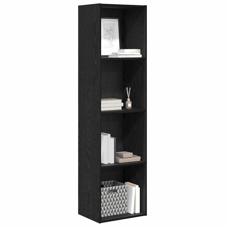 Boekenkast Zwart eiken 40 x 30 x 152 cm Bewerkt hout