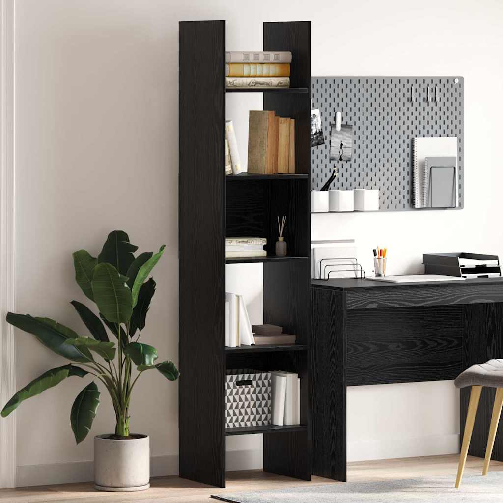 Boekenkast Zwart eiken 40 x 35 x 180 cm Bewerkt hout