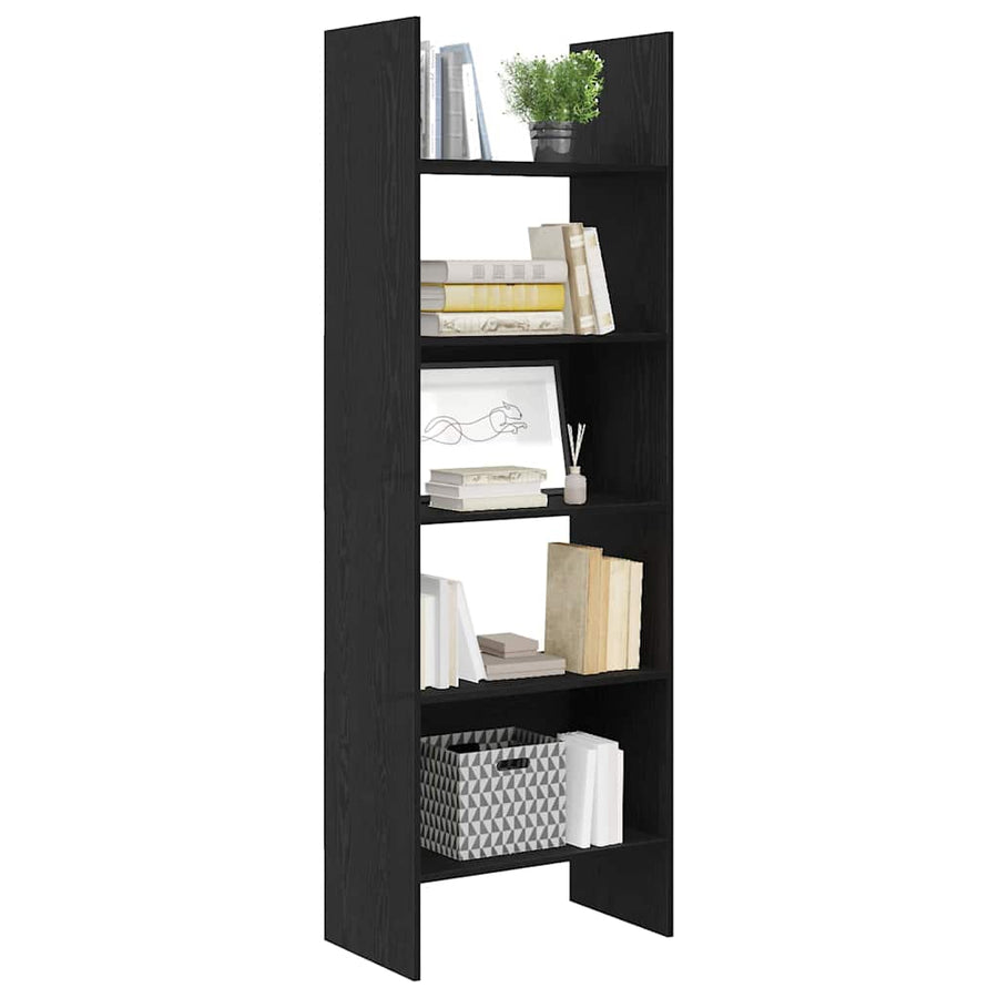 Boekenkast Zwart eiken 60 x 35 x 180 cm Bewerkt hout