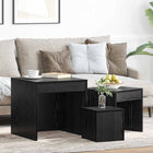 Nesttafels 3 stuks zwart eiken