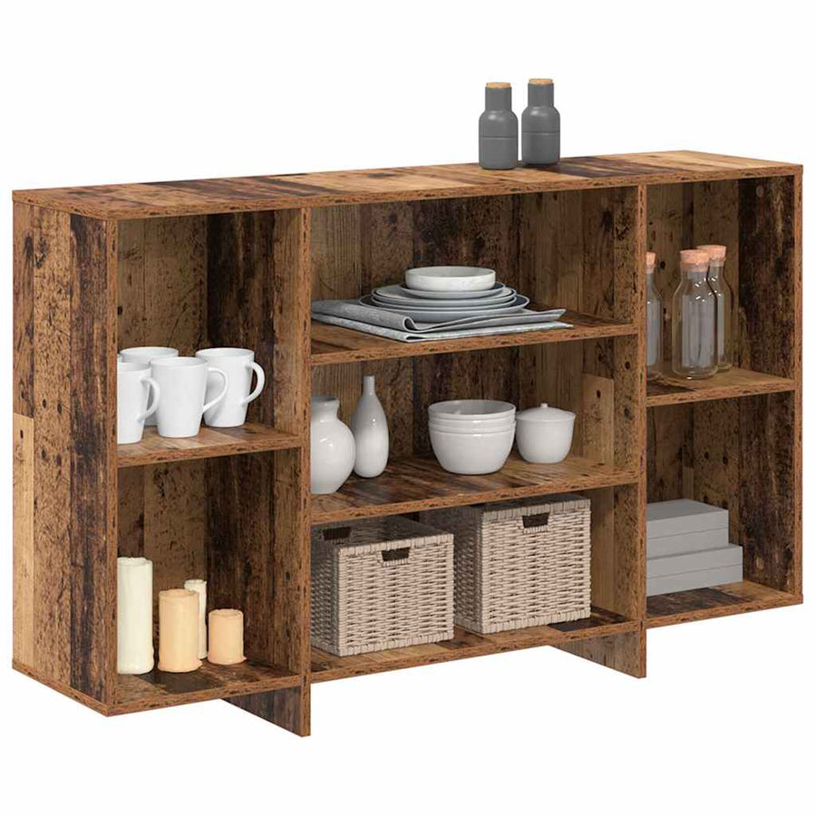 Dressoir met plank Oud hout 120 x 30 x 75 cm Bewerkt hout